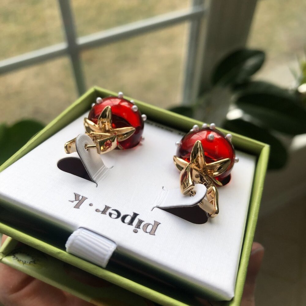 Piper K Strawberry Glass Earrings (Brand new and never open) - Picture 3 of 5